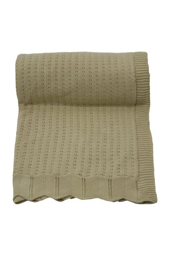 plaid en coton tricoté-ocre-moyen