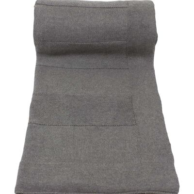 plaid en coton tricoté-gris-moyen