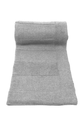 plaid en coton tricoté-gris clair-moyen