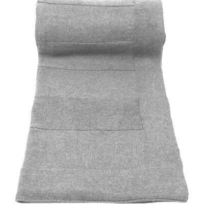 plaid en coton tricoté-gris clair-moyen
