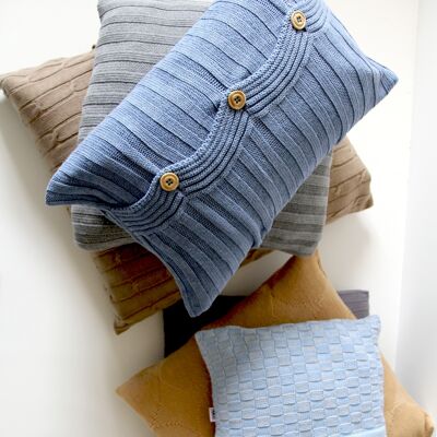 knitted cotton pillowcase-heavenly blue-xsmall