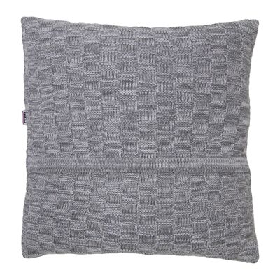 knitted cotton pillowcase-grey-xsmall *