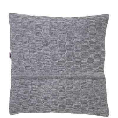 knitted cotton pillowcase-grey-xsmall *