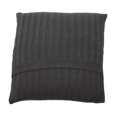 knitted cotton pillowcase-anthracite-medium