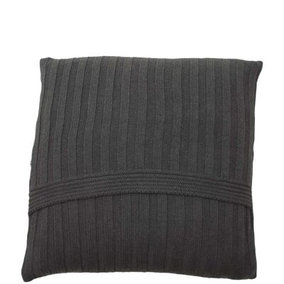 knitted cotton pillowcase-anthracite-medium