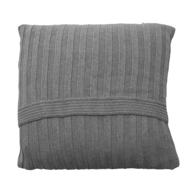 knitted cotton pillowcase-light grey-medium*