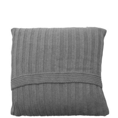 taie d'oreiller en coton tricoté-gris clair-moyen*