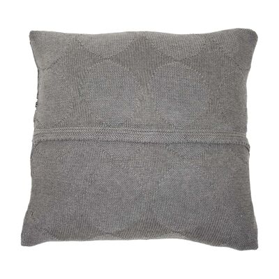 knitted cotton pillowcase-grey-medium