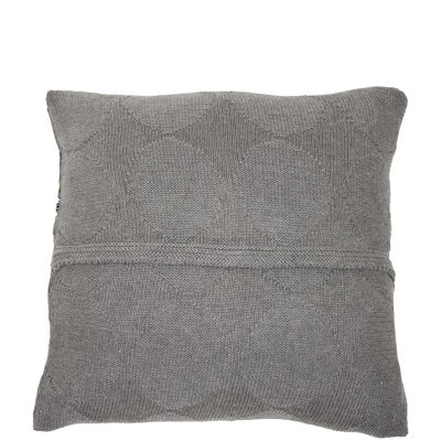 taie d'oreiller en coton tricoté-gris-moyen