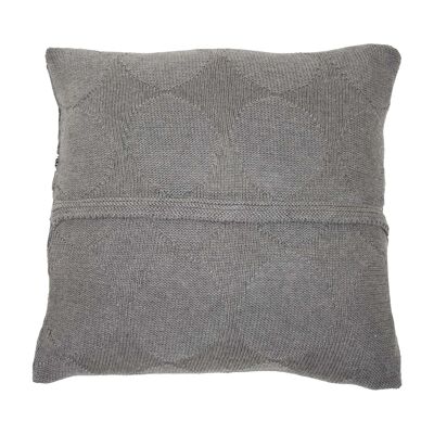 knitted cotton pillowcase-grey-x-small.