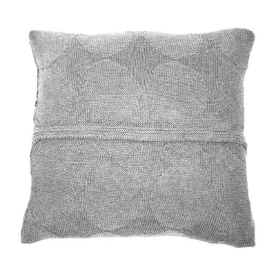 taie d'oreiller en coton tricoté-gris clair-moyen.