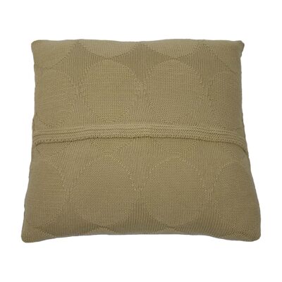knitted cotton pillowcase spots ocher medium
