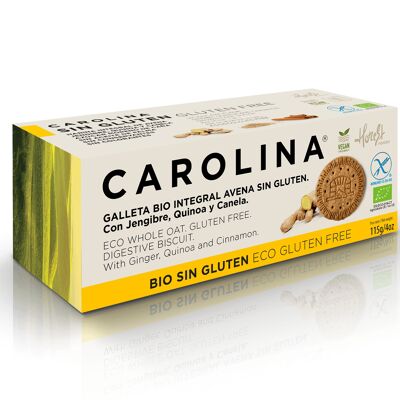 Gluten-Free Bio Whole Oat Cookie with Ginger, Quinoa and Cinnamon