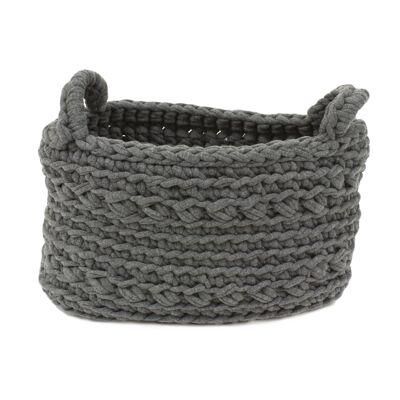 crocheted cotton basket-grey-xsmall*