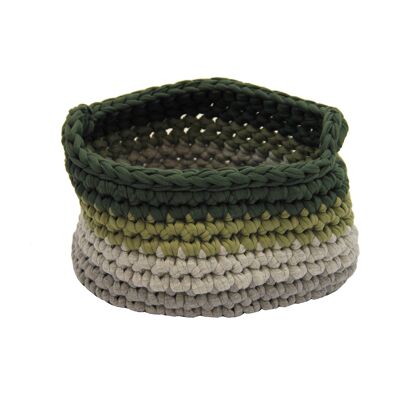 crochet cotton basket-olive green-xsmall