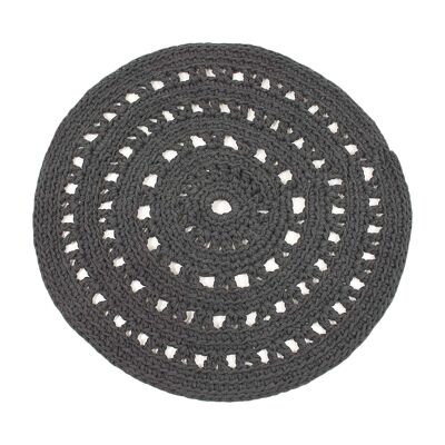 crocheted cotton doily-anthracite-small