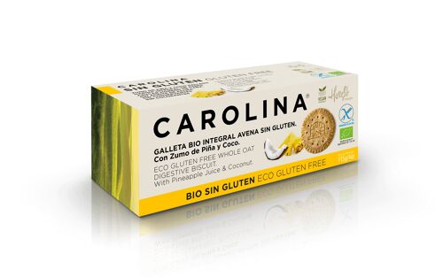 Galleta Sin Gluten Bio Avena Integral con Zumo de Piña y Coco Rallado