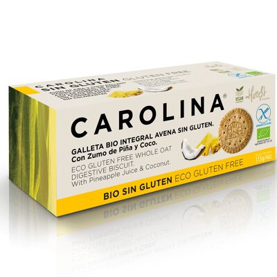 Galleta Sin Gluten Bio Avena Integral con Zumo de Piña y Coco Rallado