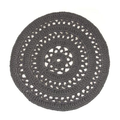 crocheted cotton rug-anthracite-medium.***