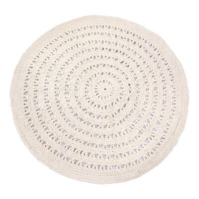 crocheted cotton rug-champagne-large
