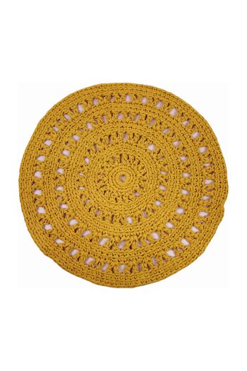 tapis crocheté en coton ocre arabe medium 1
