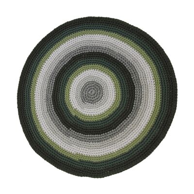 tapis en coton au crochet groovy vert olive grand