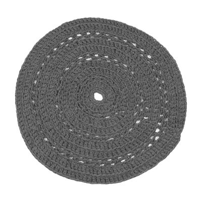 crocheted cotton rug-anthracite-medium.**