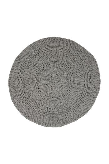 tapis coton crocheté-gris clair-moyen