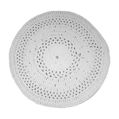 crocheted cotton rug-white-medium