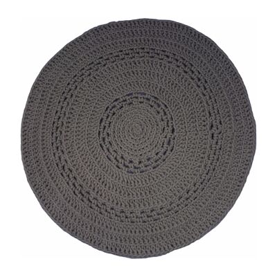 crochet wool rug-anthracite-large