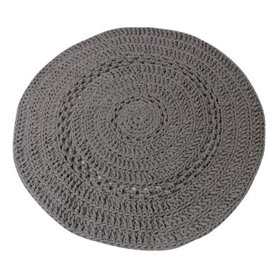 crochet wool rug-grey-large