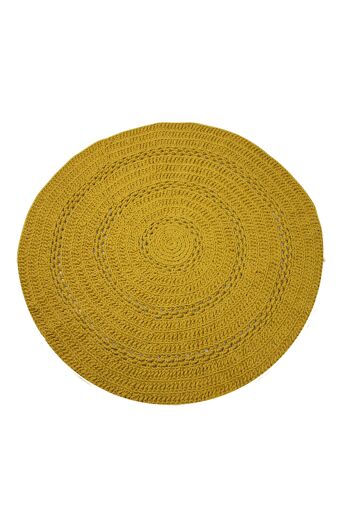 tapis en laine au crochet-ocre-grand