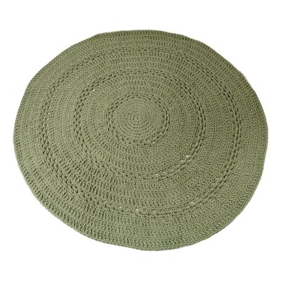 crochet wool rug-olive green-xlarge