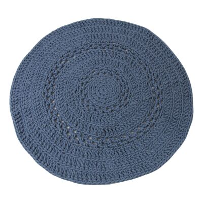 crochet wool rug-petroleum-large