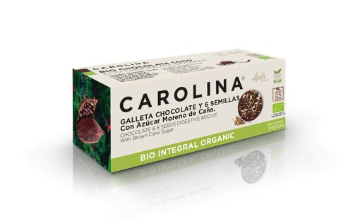 Galleta Bio Digestive Integral bañada con Chocolate y semillas