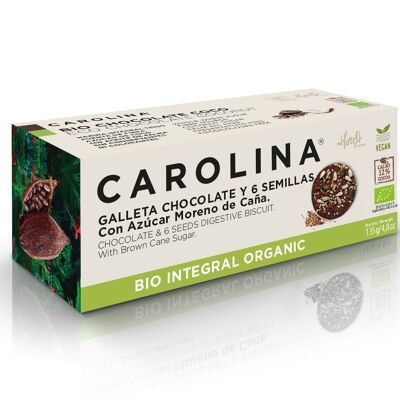 Galleta Bio Digestive Integral bañada con Chocolate y semillas