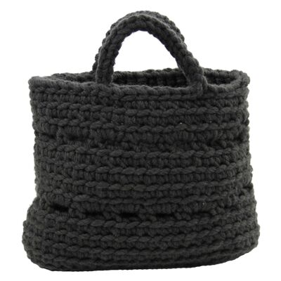 crochet wool basket-anthracite-medium.