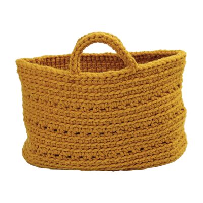 cesta de lana crochet-ocre-xlarge