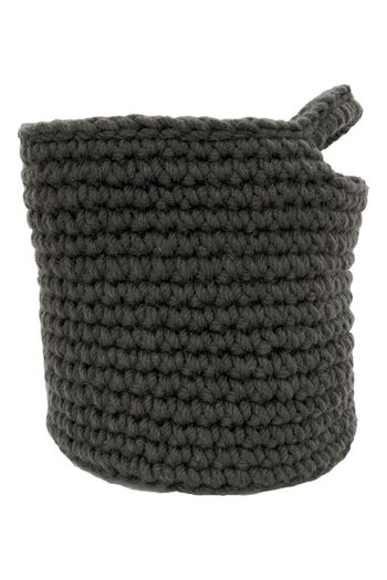 panier en laine au crochet-anthracite-large