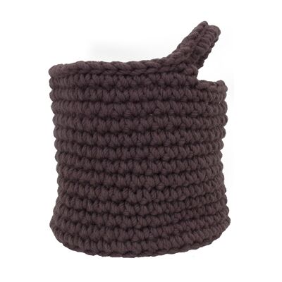 crochet wool basket-violet-medium