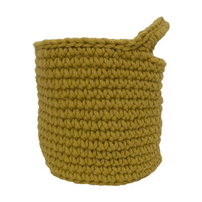 panier en laine au crochet-ocre-moyen