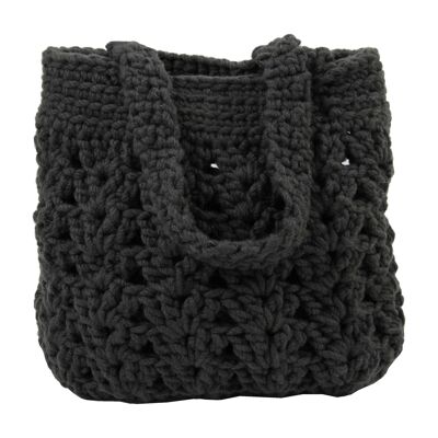 crochet wool bag-anthracite-