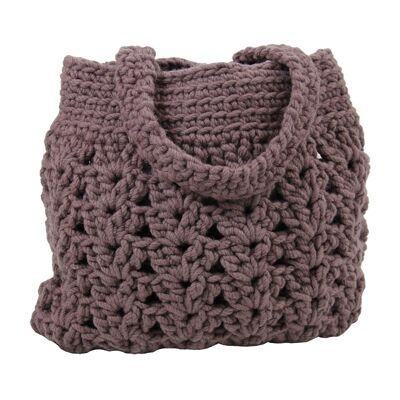 crochet wool bag-violet-