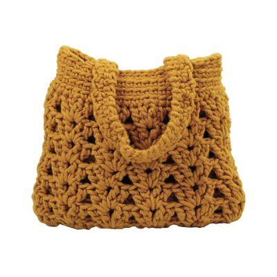 bolso de lana crochet-ocre-