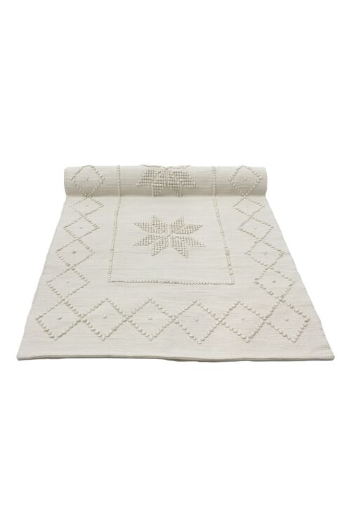woven cotton badmat Star off-white small