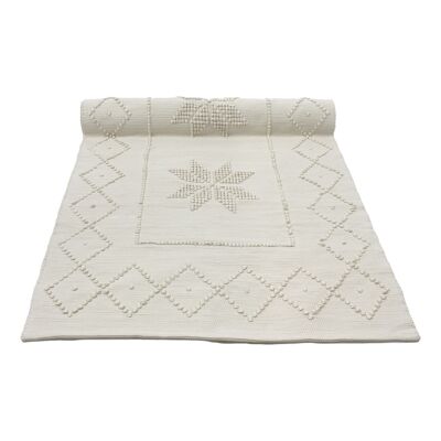 tapis de bain en coton tissé Star blanc cassé petit