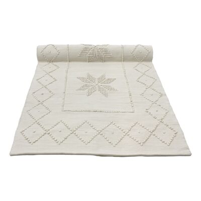 alfombra de baño tejida de algodón Star blanquecino pequeña