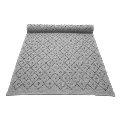 alfombra tejida de algodón Diamond gris claro grande