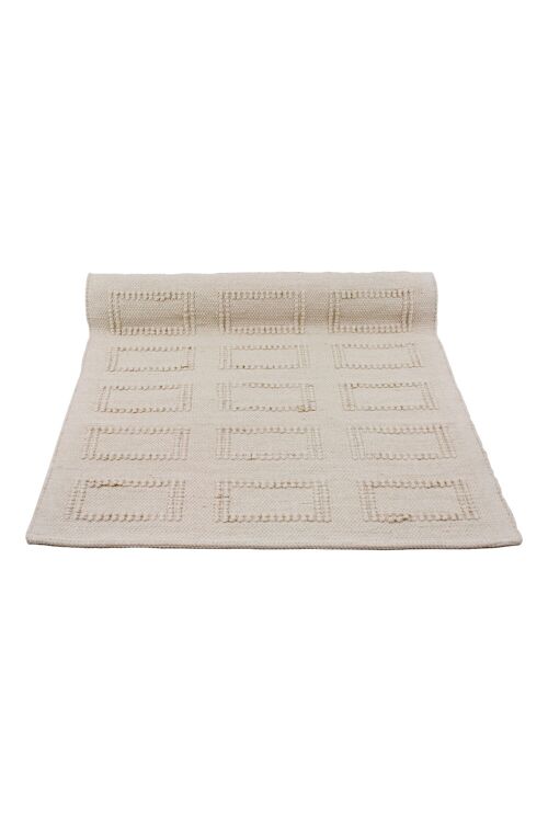 woven cotton rug Quadro linen medium