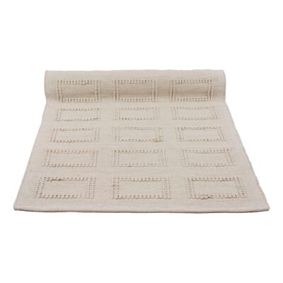 woven cotton rug Quadro linen medium